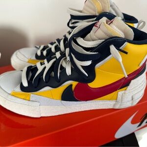 2019 Nike x Sacai Blazer Mid sneakers in the "Maize Navy"